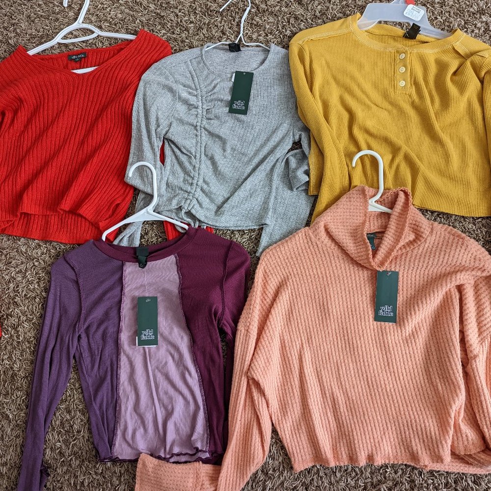NWT Women's Juniors Wild Fable Crop Sweater Tops XS Lot of 5